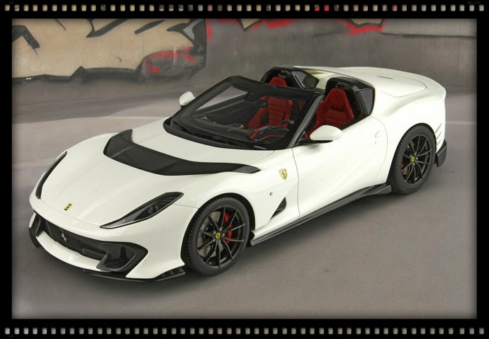 Ferrari 812 Competizione A Avus White with display case (LIMITED EDITION 24 pieces) BBR Models 1:18