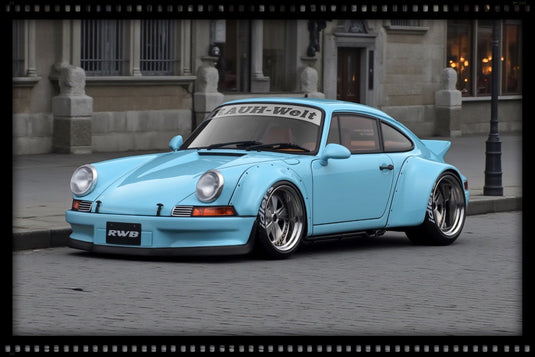 Porsche RWB Backdate Bleu IGNITION MODEL 1:18