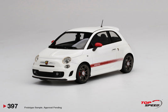 Fiat Abarth 595 Blanc/Rouge TOP SPEED 1:18