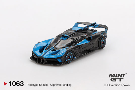 Bugatti BOLIDE PRESENTATION BLACK AND BLUE 2024 (LHD) MINI GT 1:64
