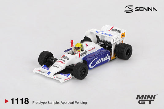 Toleman TG184 #19 Ayrton Senna 1984 Grand Prix de Monaco 2e place (LHD) MINI GT 1:64