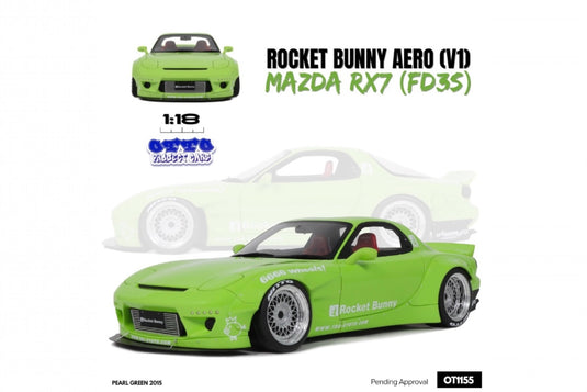 Mazda RX7 (FD3S) ROCKET BUNNY AERO (V1) VERT NACRÉ 2015 OTTOmobile 1:18