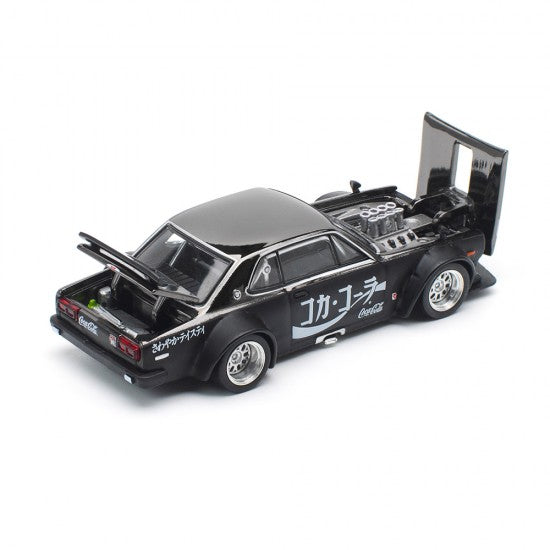 Chargez l'image dans la visionneuse de la galerie, NISSAN SKYLINE GT-R DRIFT (HAKOSUKA) *COCA-COLA ZERO* JP NOIR CHROME POP RACE 1:64
