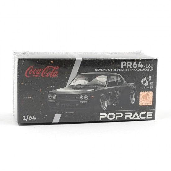 Chargez l'image dans la visionneuse de la galerie, NISSAN SKYLINE GT-R DRIFT (HAKOSUKA) *COCA-COLA ZERO* JP NOIR CHROME POP RACE 1:64
