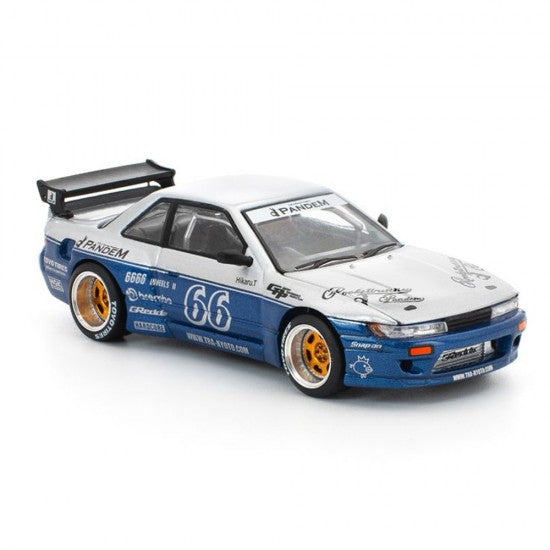 Chargez l'image dans la visionneuse de la galerie, NISSAN PANDEM SILVIA S13 BLEU/BLANC POP RACE 1:64
