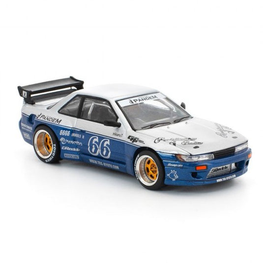 NISSAN PANDEM SILVIA S13 BLEU/BLANC POP RACE 1:64