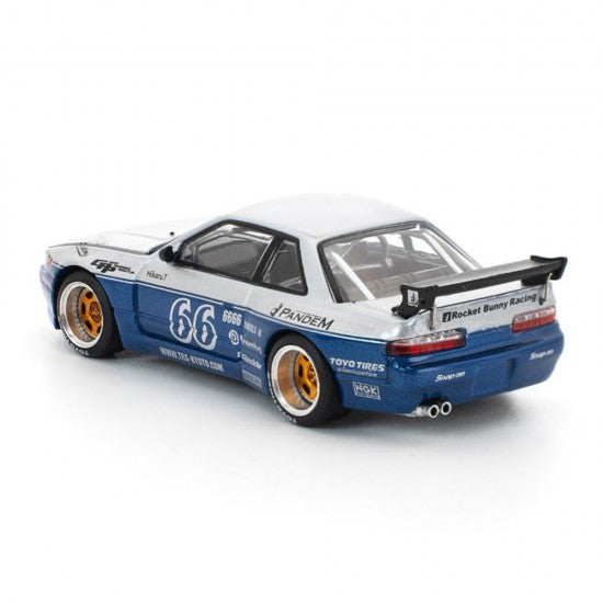 Chargez l'image dans la visionneuse de la galerie, NISSAN PANDEM SILVIA S13 BLEU/BLANC POP RACE 1:64
