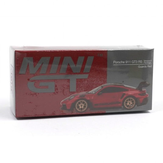 PORSCHE 911 (992) GT3 RS GUARDS ROOD WEISSACH-PAKKET 2022 MINI GT 1:64