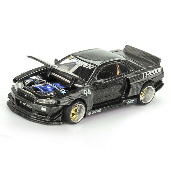 Laad de afbeelding in de Gallery-viewer, NISSAN SKYLINE GT-R (R34) KAIDO WORKS GREDDY V2 1999 MINI GT 1:64
