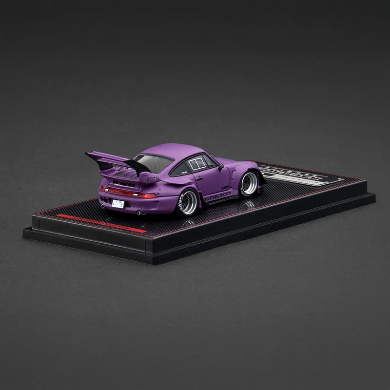 Load image into Gallery viewer, PORSCHE RWB 993 MATTE PURPLE IGNITION MODEL 1:64
