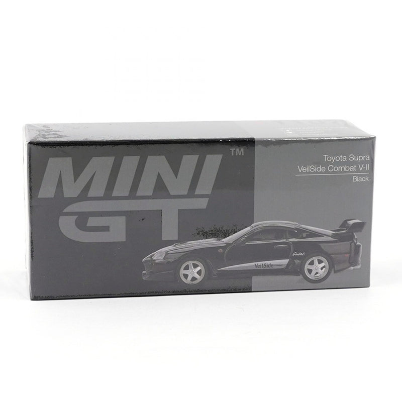 Laad de afbeelding in de Gallery-viewer, TOYOTA SUPRA MK4 (A80) VEILSIDE COMBAT V-II ZWART 2011 MINI GT 1:64
