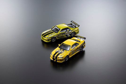 NISSAN SKYLINE GT-R (R34) MOONEYES 1 WITH LED 2026 + MOTN LED BASE SYSTEM BLACK 2025 KYOSHO 1:64