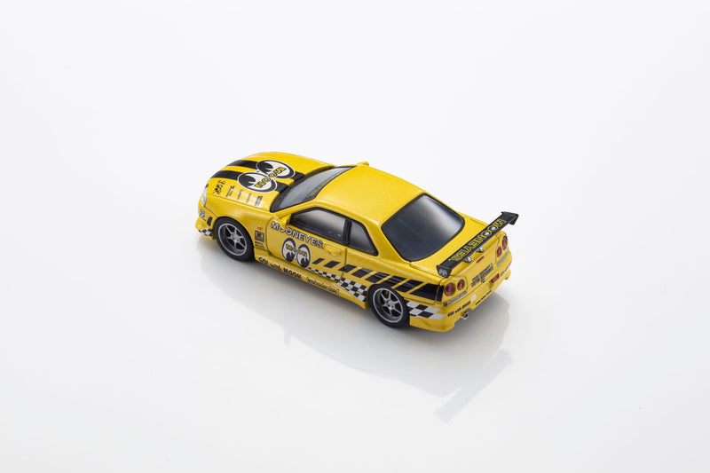Chargez l'image dans la visionneuse de la galerie, NISSAN SKYLINE GT-R (R34) MOONEYES 1 AVEC LED 2026 + SYSTÈME DE SOCLE LED MOTN NOIR 2025 KYOSHO 1:64
