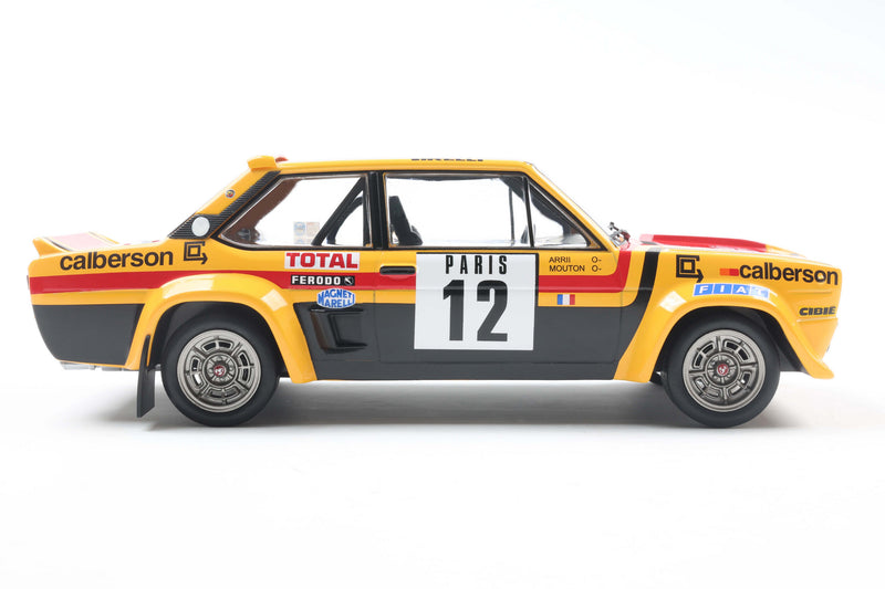 Load image into Gallery viewer, Fiat 131 ABARTH YELLOW #12 M.MOUTON / ANNIE RALLYE DE MONTE-CARLO 1980 SOLIDO 1:18
