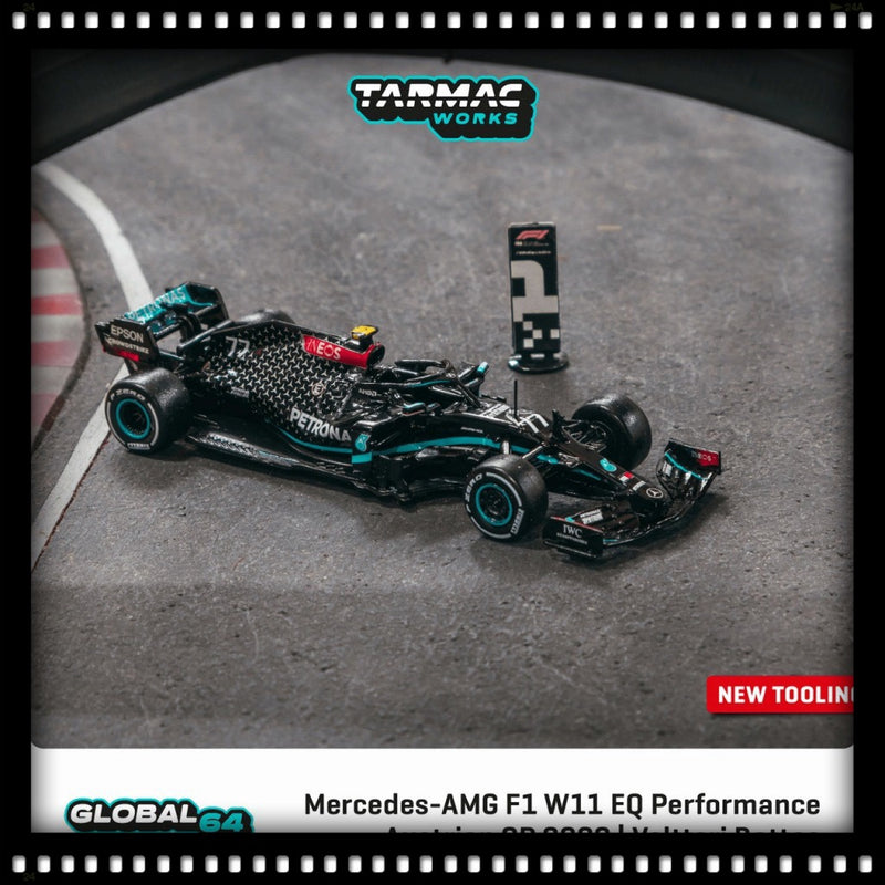 Chargez l&#39;image dans la visionneuse de la galerie, Mercedes Benz AMG F1 W11 EQ Performance #77 Valtteri Bottas Winner Austrian Grand Prix 2020 TARMAC WORKS 1:64
