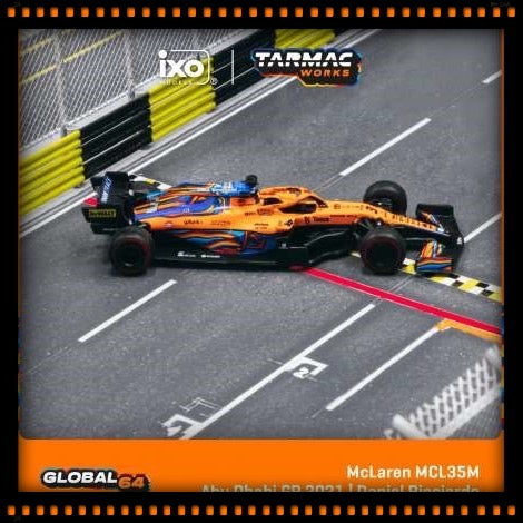 Load image into Gallery viewer, McLaren MCL35M #3 Daniel Ricciardo Abu Dhabi Grand Prix 2021 TARMAC WORKS 1:64
