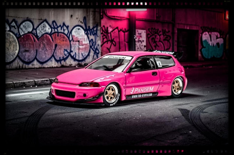 Chargez l'image dans la visionneuse de la galerie, HONDA PANDEM CIVIC EG6 ROSE POP RACE 1:64
