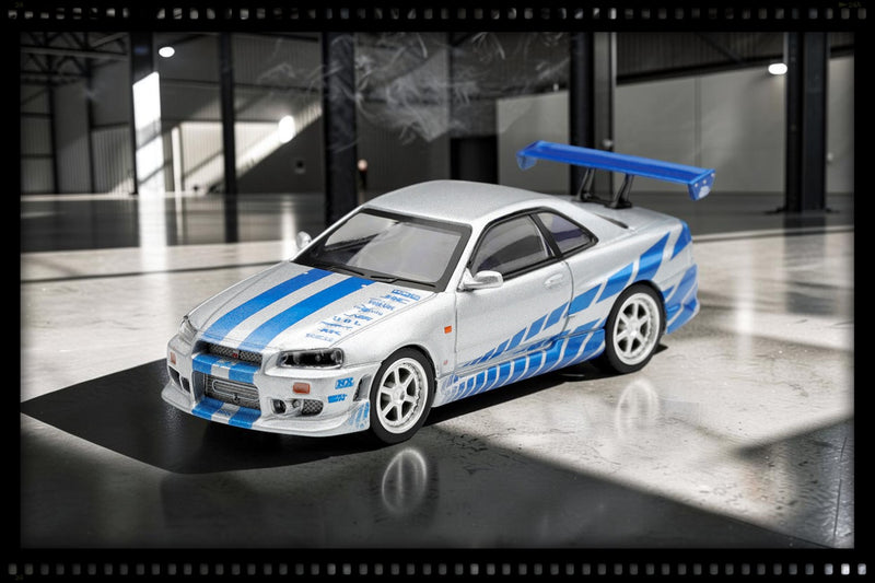 Load image into Gallery viewer, NISSAN SKYLINE GT-R (R34) C- WEST - 2 FAST 2 FURIOUS - BRIAN O'CONNER 2003 ‼️ONLY BLISTER PACK‼️ MINI GT 1:64
