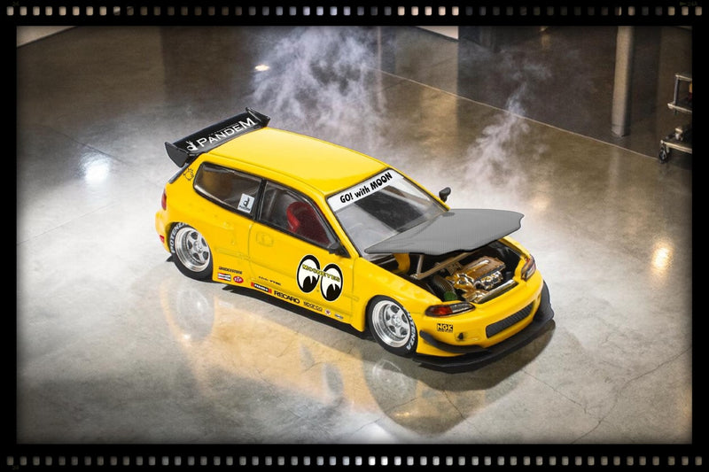 Chargez l'image dans la visionneuse de la galerie, HONDA CIVIC PANDEM EG6 v1.5 MOONEYES JAUNE POP RACE 1:64
