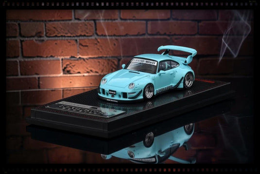 PORSCHE RWB 993 BLAUW/GROEN IGNITION MODEL 1:64