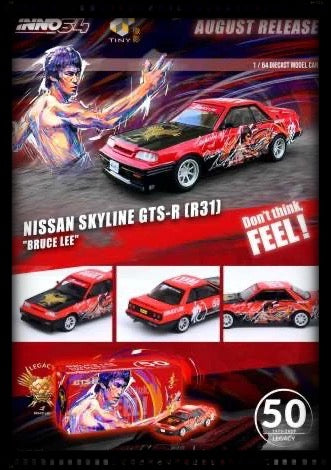 Laad de afbeelding in de Gallery-viewer, Nissan Skyline GTS-R R31 *Bruce Lee 50th Anniversary* INNO64 Models 1:64

