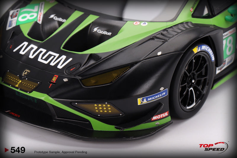 Laad de afbeelding in de Gallery-viewer, Lamborghini HURACAN GT3 EVO2 FORTE RACING #78 24H DAYTONA 2023 TOP SPEED 1:18
