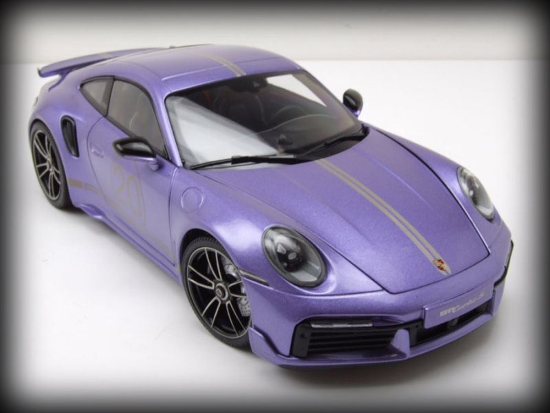 Chargez l&#39;image dans la visionneuse de la galerie, Porsche 911 (992) Turbo S coupé Sport Design 2021 Violet MINICHAMPS 1:18
