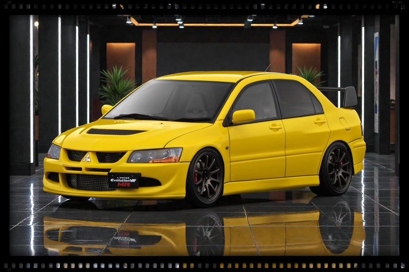 Chargez l'image dans la visionneuse de la galerie, MITSUBISHI LANCER EVOLUTION VIII MR (CT9A) JAUNE IGNITION MODEL 1:18
