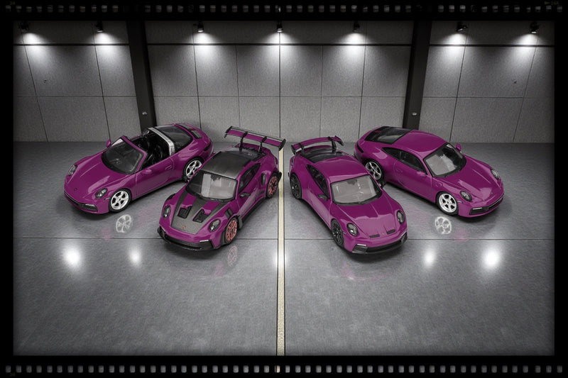 Load image into Gallery viewer, ‼️LIMITED EDITION‼️ Porsche 911 (992) RUBYSTONE RED 4 CARS SET 2025 MINI GT 1:64
