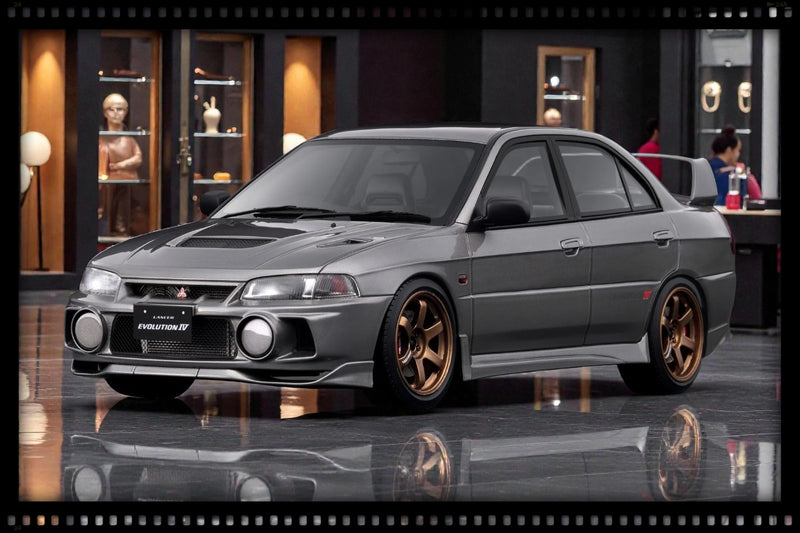 Chargez l'image dans la visionneuse de la galerie, MITSUBISHI LANCER EVOLUTION IV (CN9A) GRIS IGNITION MODEL 1:18
