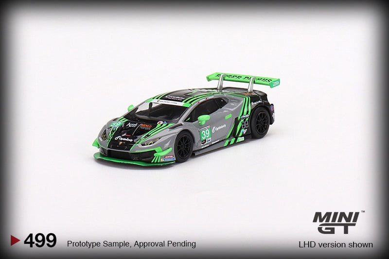 Load image into Gallery viewer, Lamborghini Huracan GT3 EVO#39 2nd Place IMSA Road America 2022 (LHD) MINI GT 1:64
