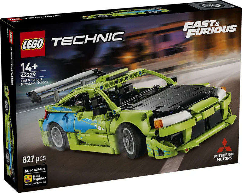 Laad de afbeelding in de Gallery-viewer, MITSUBISHI ECLIPSE GROEN FAST&amp;FURIOUS LEGO TECHNIC
