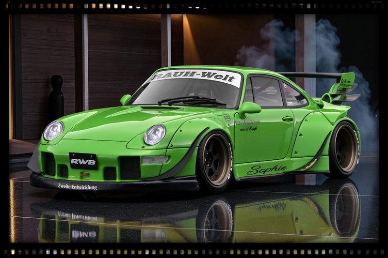 Chargez l'image dans la visionneuse de la galerie, PORSCHE RWB 993 VERT IGNITION MODEL 1:18
