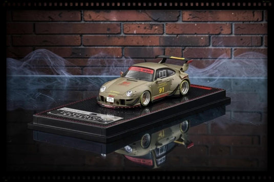 PORSCHE RWB 993 MAT GROEN IGNITION MODEL 1:64