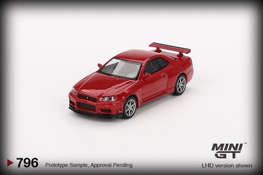 Nissan SKYLINE GT-R (R34) V- SPEC ACTIVE ROUGE 1999 (RHD) MINI GT 1:64