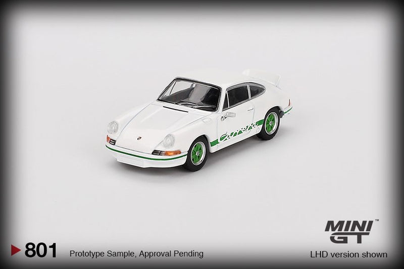 Laad de afbeelding in de Gallery-viewer, Porsche 911 (901) 2,7 CARRERA RS GRAND PRIX WIT MET GROENE LEVERING 1973 (LHD) MINI GT 1:64
