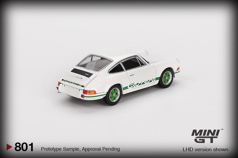 Laad de afbeelding in de Gallery-viewer, Porsche 911 (901) 2,7 CARRERA RS GRAND PRIX WIT MET GROENE LEVERING 1973 (LHD) MINI GT 1:64
