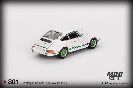 Porsche 911 (901) 2,7 CARRERA RS GRAND PRIX WIT MET GROENE LEVERING 1973 (LHD) MINI GT 1:64