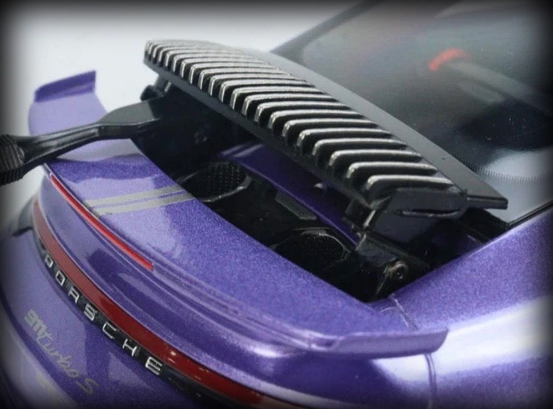 Chargez l&#39;image dans la visionneuse de la galerie, Porsche 911 (992) Turbo S coupé Sport Design 2021 Violet MINICHAMPS 1:18
