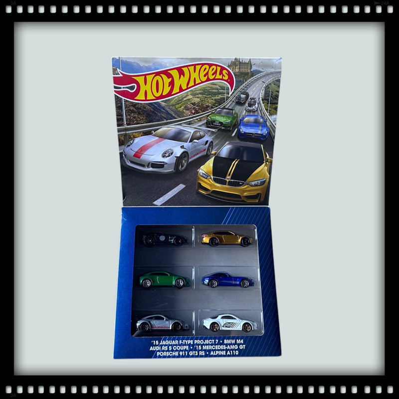 Laad de afbeelding in de Gallery-viewer, European Themed 6-pack HOT WHEELS 1:64
