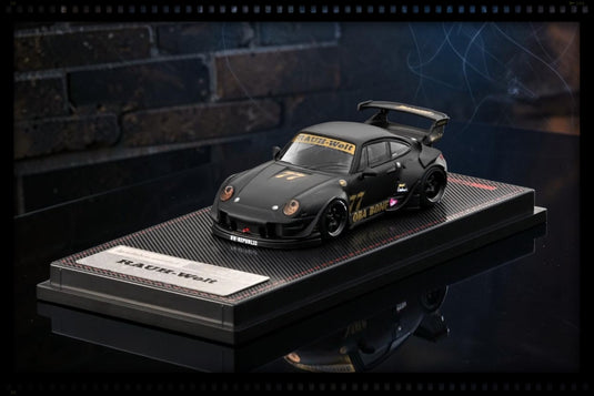 PORSCHE RWB 993 MATTE BLACK IGNITION MODEL 1:64