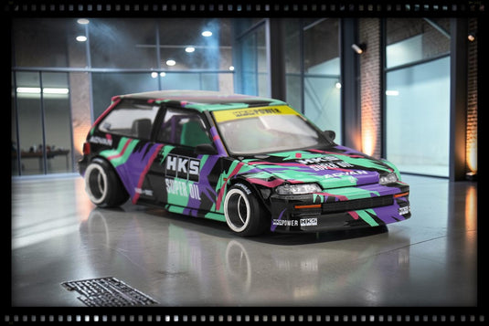 HONDA CIVIC (EF) KAIDO*WORKS HKS 1987 MINI GT 1:64