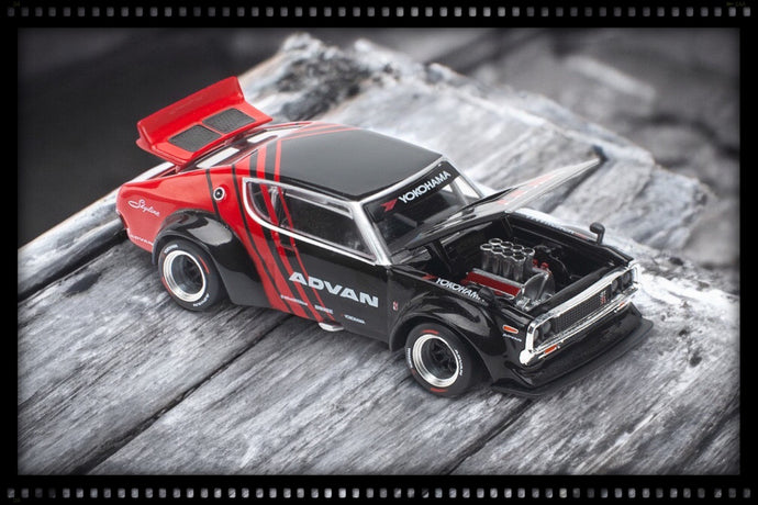Nissan Skyline GT-R Drift (Kenmeri) Advan Livery Red/Black POP RACE 1:64