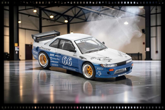 NISSAN PANDEM SILVIA S13 BLEU/BLANC POP RACE 1:64