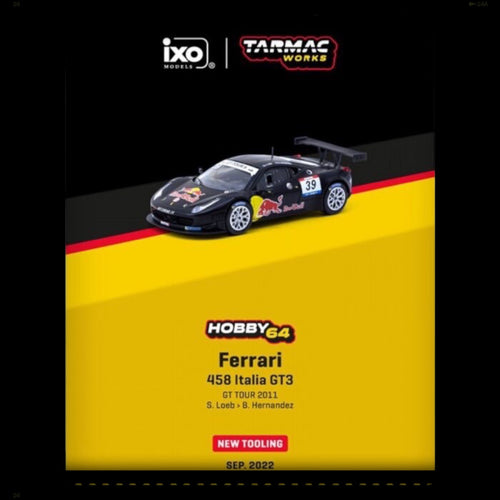 Ferrari 458 Italia GT3 #39 S. Loeb/B.Hernandez GT Tour 2011 TARMAC WORKS 1:64