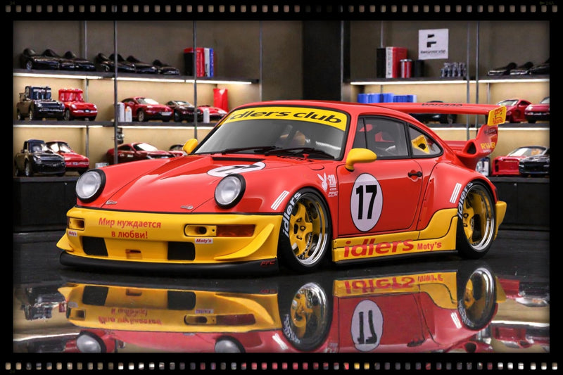 Load image into Gallery viewer, PORSCHE RWB 964 RED/YELLOW IGNITION MODEL 1:18
