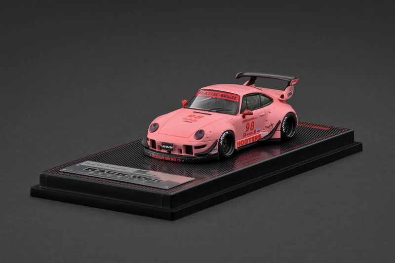Load image into Gallery viewer, PORSCHE RWB 993 MATTE PINK IGNITION MODEL 1:64
