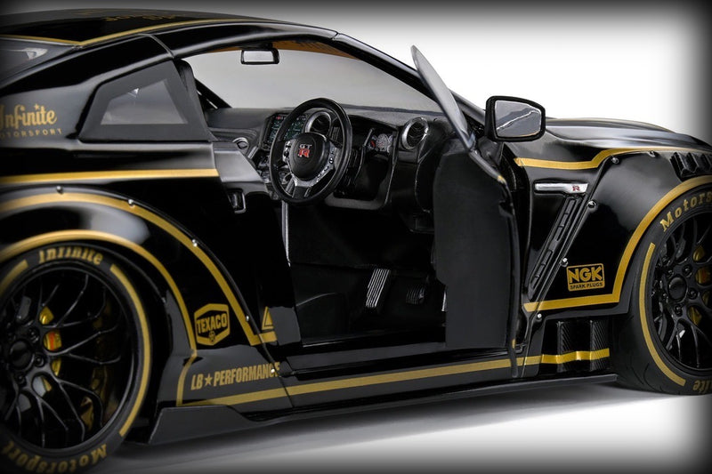 Laad de afbeelding in de Gallery-viewer, Nissan GT-R (R35) W/ LIBERTY WALK BODY KIT 2.0 JPS 2022 SOLIDO 1:18
