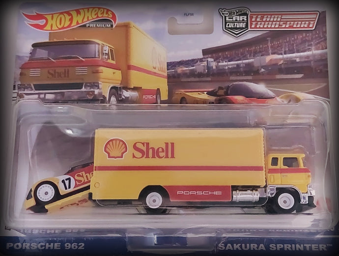 Sakura Sprinter & Porsche 962 *Shell* HOT WHEELS TEAM TRANSPORT 1:64