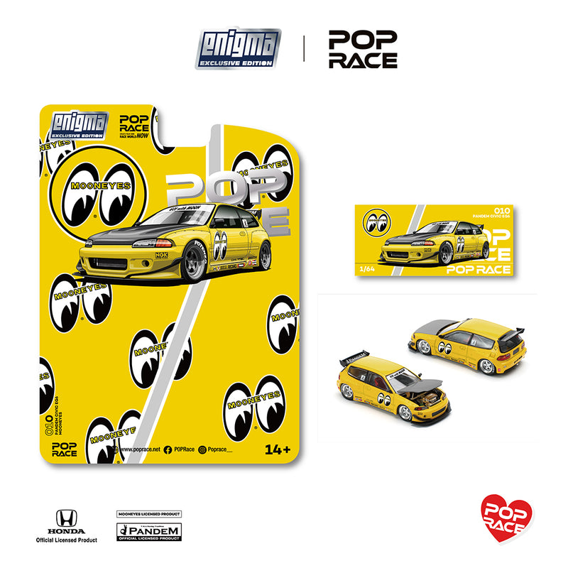 Chargez l'image dans la visionneuse de la galerie, HONDA CIVIC PANDEM EG6 v1.5 MOONEYES JAUNE POP RACE 1:64
